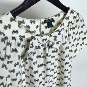 J. Crew bow tie print blouse